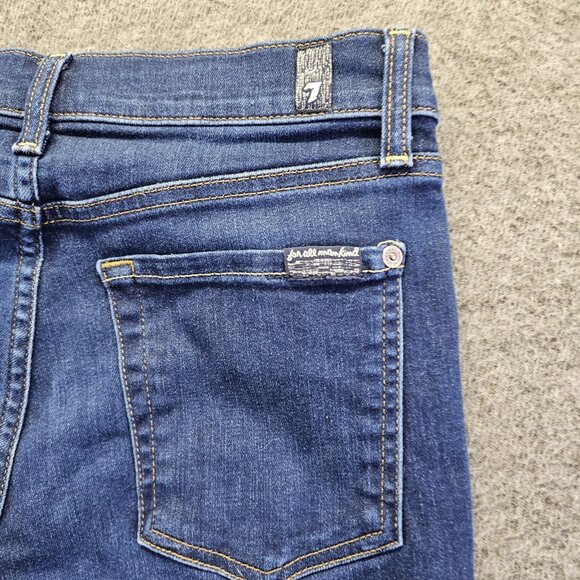 7 For All Mankind Jeans Womens 27 Blue The Ankle Skinny Stretch Mid Rise - Picture 4 of 10